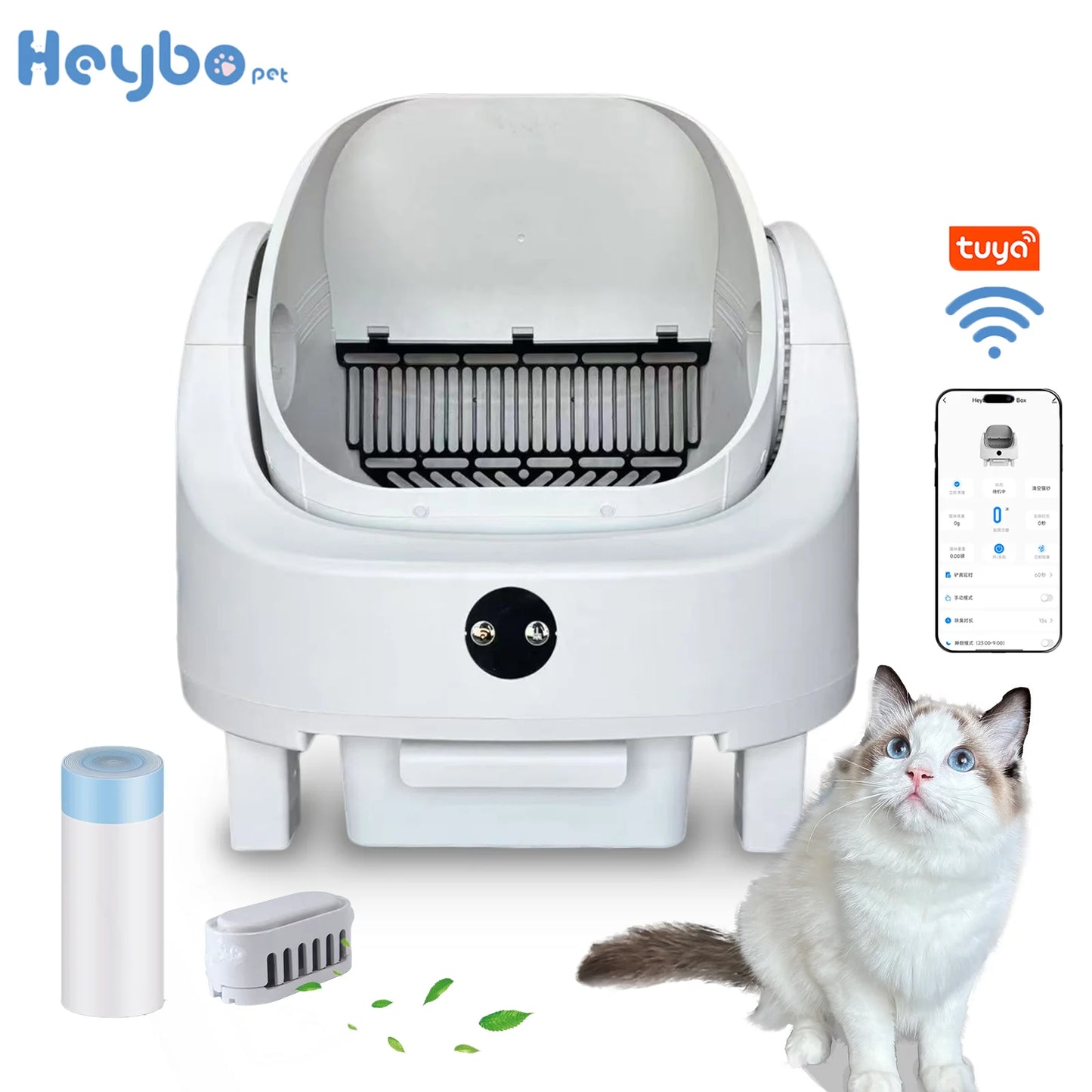 Revolutionary Auto Cat Litter Box with Smart App Control - Large Capacity, Odor-Free, Self-Cleaning Solution for Your Feline Friend